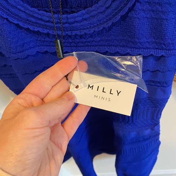Milly Minis textured Blue fit & flare dress NWT - Picture 6 of 7